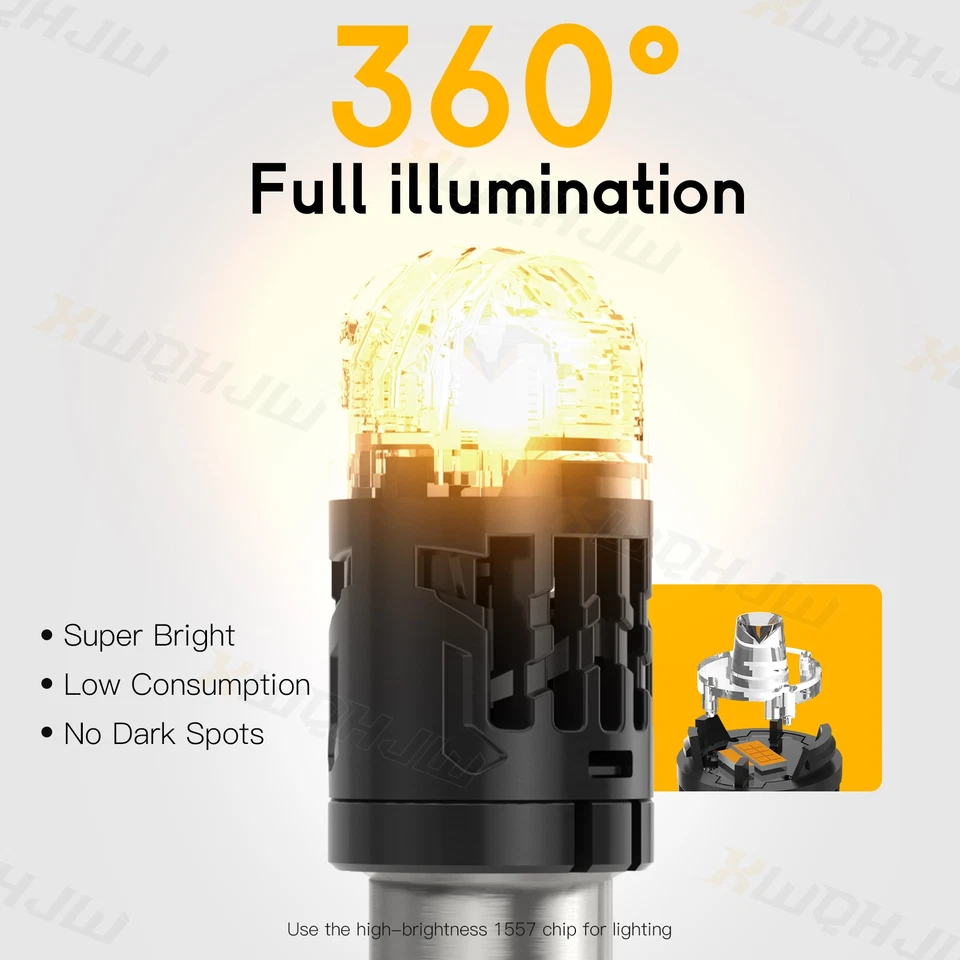 2x White/Amber Switchback 1157 LED Turn Signal Light Bulb✅ - Изображение 3 из 4