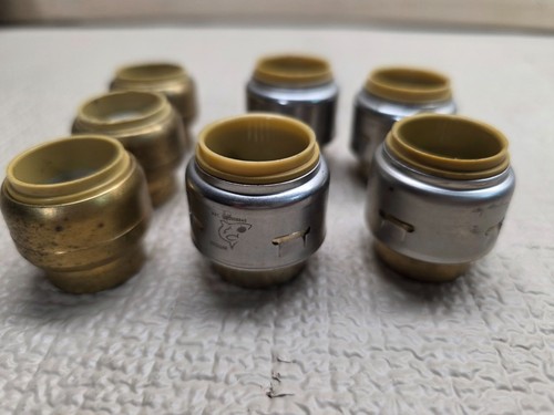 Lot of 7 SharkBite 3/4" Push-to-Connect End Caps Plugs Brass Plumbing Fittings