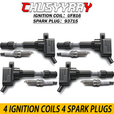 4 Ignition Coil Pack UF816 and Spark Plugs For 2018-2020 Hyundai Kona 2.0L L4