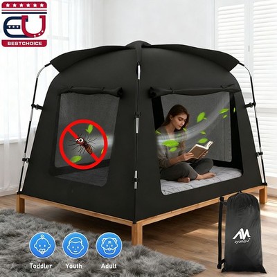 Privacy Bed Tent Portable Indoor Sleeping Canopy Blackout Space for Kids Adults