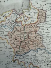 Poland Thierry 1842 Historical Map Partitions Lithuania Ukraine Original Antique