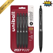 Retractable Gel Pens 0.7mm Medium Point Black Ink 4 Pack