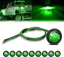 3/4 Inch Bullet Side Marker Light 10PCS Green Round Clearance LED Front Rear Ind