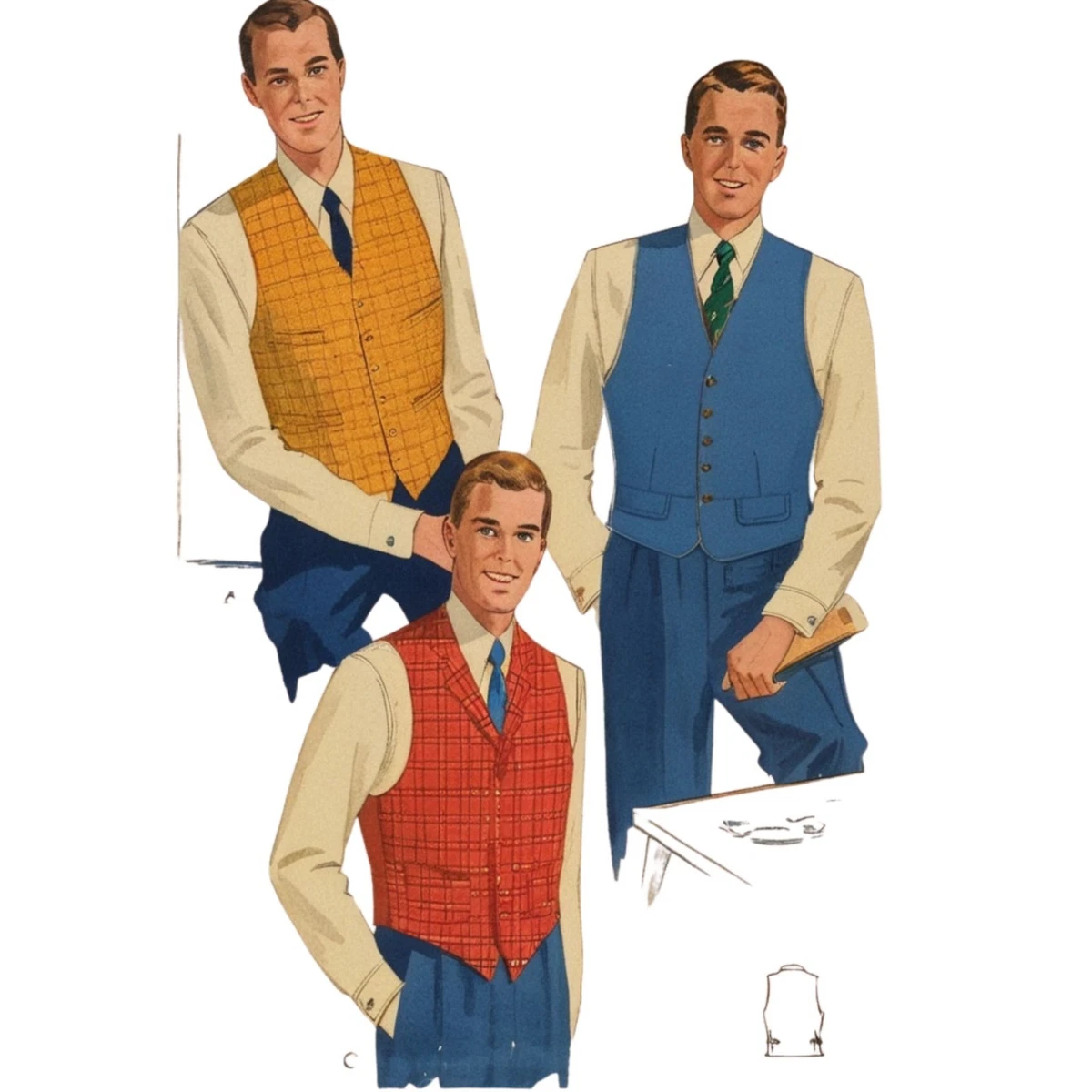 Patron De Couture Vintage Simplicity 1952 Pour Chemise Homme - Taille Col : 3 8.1cm, Poitrine : 3 8, Neuf