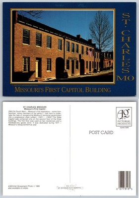 St. Charles MO Missouri's First Capitol Building 1988 Postcard Historic Landmark