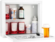 Wall Mount Medical Security Cabinet   Compact Locking Medicine Box with Key