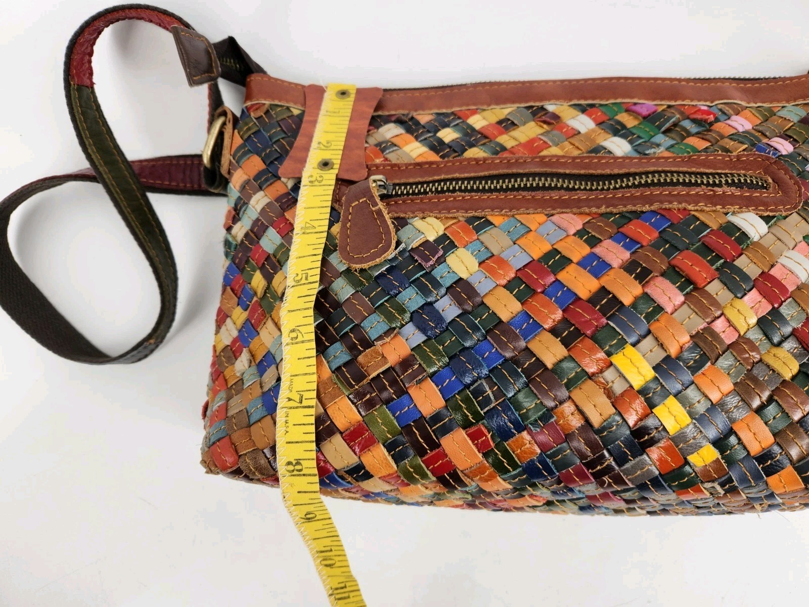 Ameri Leather Purse Slim Woven Shoulder/Crossbody… - image 14