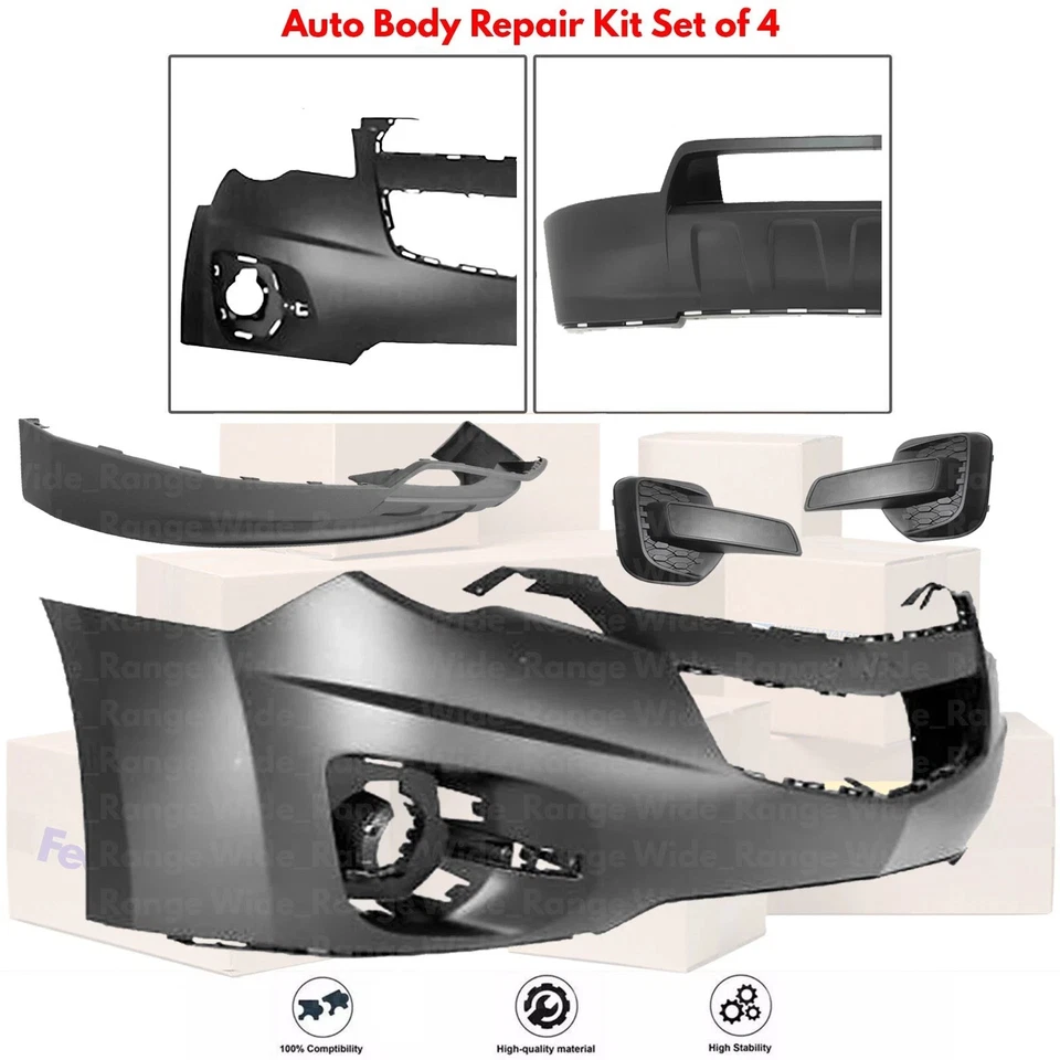 Front Bumper Cover & Fog Light Cover Trim Kit For 2010-2015 Chevrolet Equinox Foto 2 de 4
