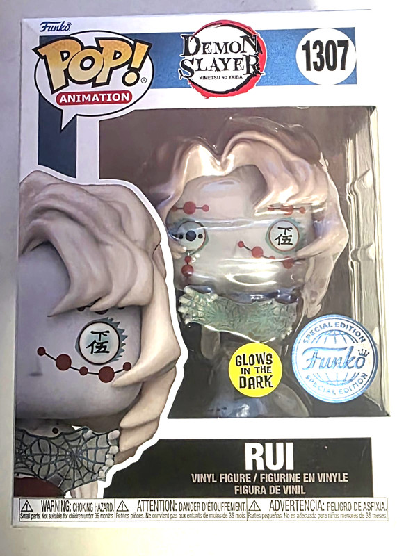 Funko Pop 1307 Rui Demon Slayer. Glow In The Dark. New Free Postage UK Seller