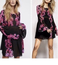 Intimately Free People Dress size XS Oversized SYMPHONY Boho Flutter Sleeve. F9