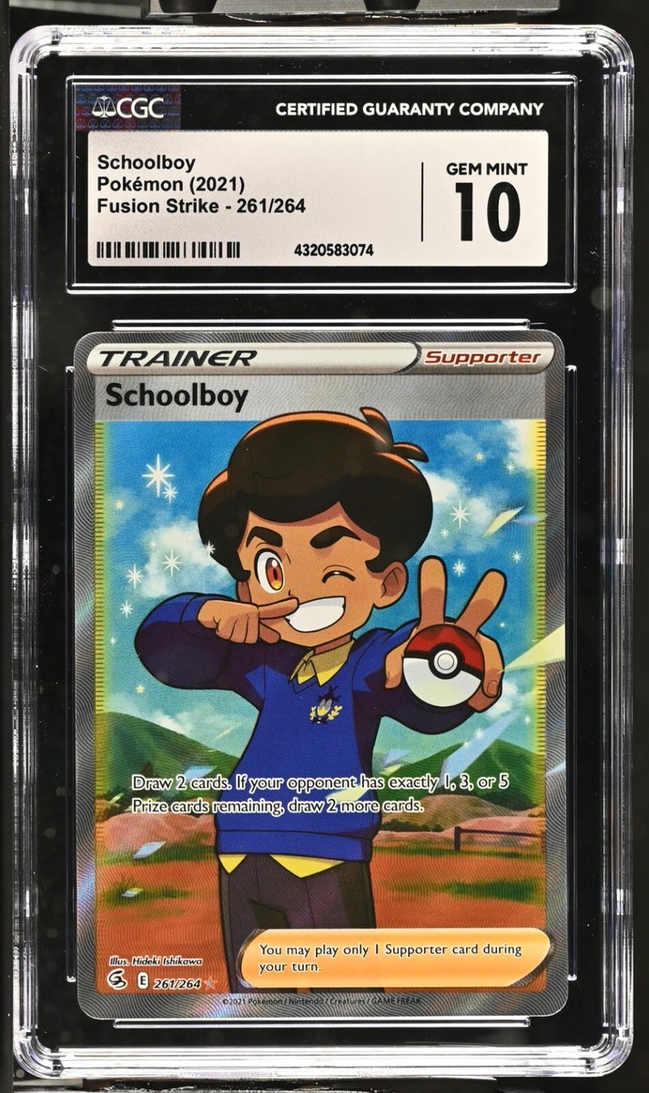 CGC Graded 10 Gem Mint Schoolboy 261/264 Fusion Strike CGC Graded 10 Gem Mint Schoolboy 261/264 Fusion Strike