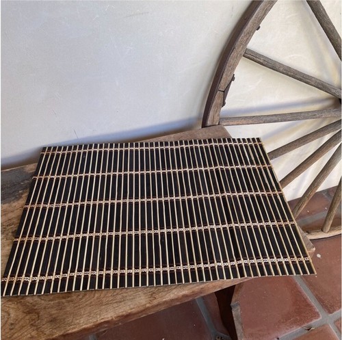 MCM TIKI BAR Place Mats Decor Item Vtg 60’s Woven Black Natural Bamboo RARE! - Picture 8 of 8
