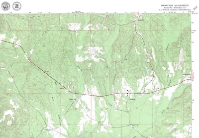 Nanafalia Quadrangle Alabama 1978 USGS Topo Map 7.5 Minute Topographic