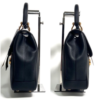 Burberry Medium DK88 Top Handle Handbag Black Leather | eBay