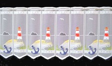 Leuchtturm Scheibengardine in 7 Breiten 50 cm Höhe Badezimmer Bistrogardine  