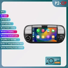 Apple Carplay Android 13.0 Wifi Car Stereo Radio GPS Navi For Fiat 500 2007-2015
