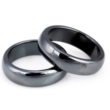 Magnetic Black Hematite Ring Absorb Negative Energy Therapy Women Men Jewellery