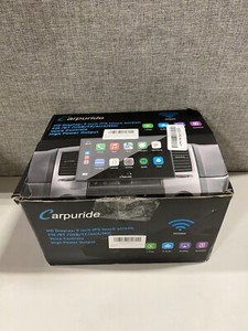 Carpuride 9 Inch Wireless Double Din Car Stereo Apple CarPlay Touch Screen Cam