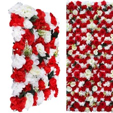 Artificial Flower Wall Panels Silk Rose Wedding Background Venue Decor 12PCS
