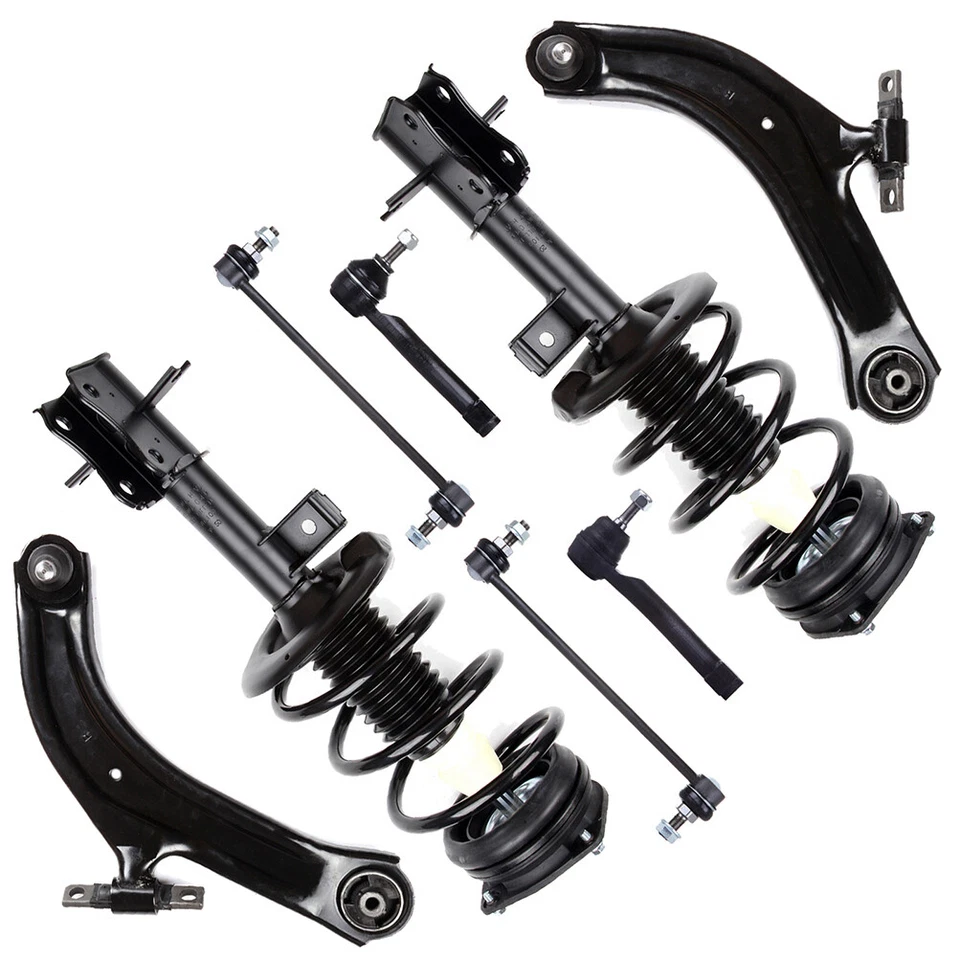 8 Pieces For 2007-2012 Nissan Sentra Front Complete Struts Control Arms Tie Rods - Image 3 of 4