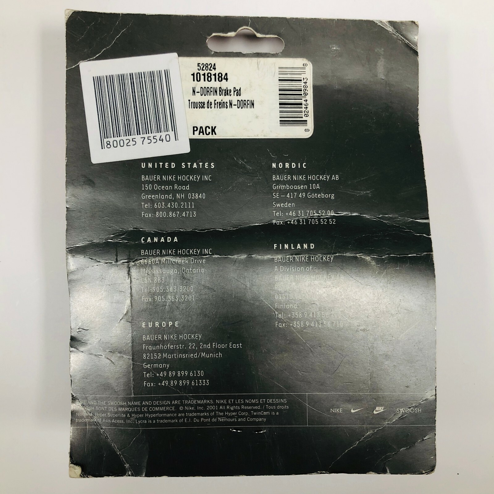 New Nike N-Dorfin inline rollerblades brake pad skates stopper Frame Pad clear