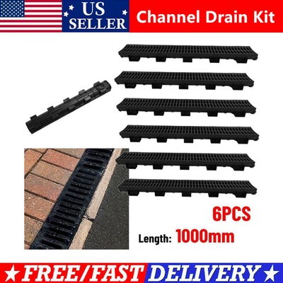 6PCS  Drain System Interlocking Leakage Proof Channel Drain Grate kit