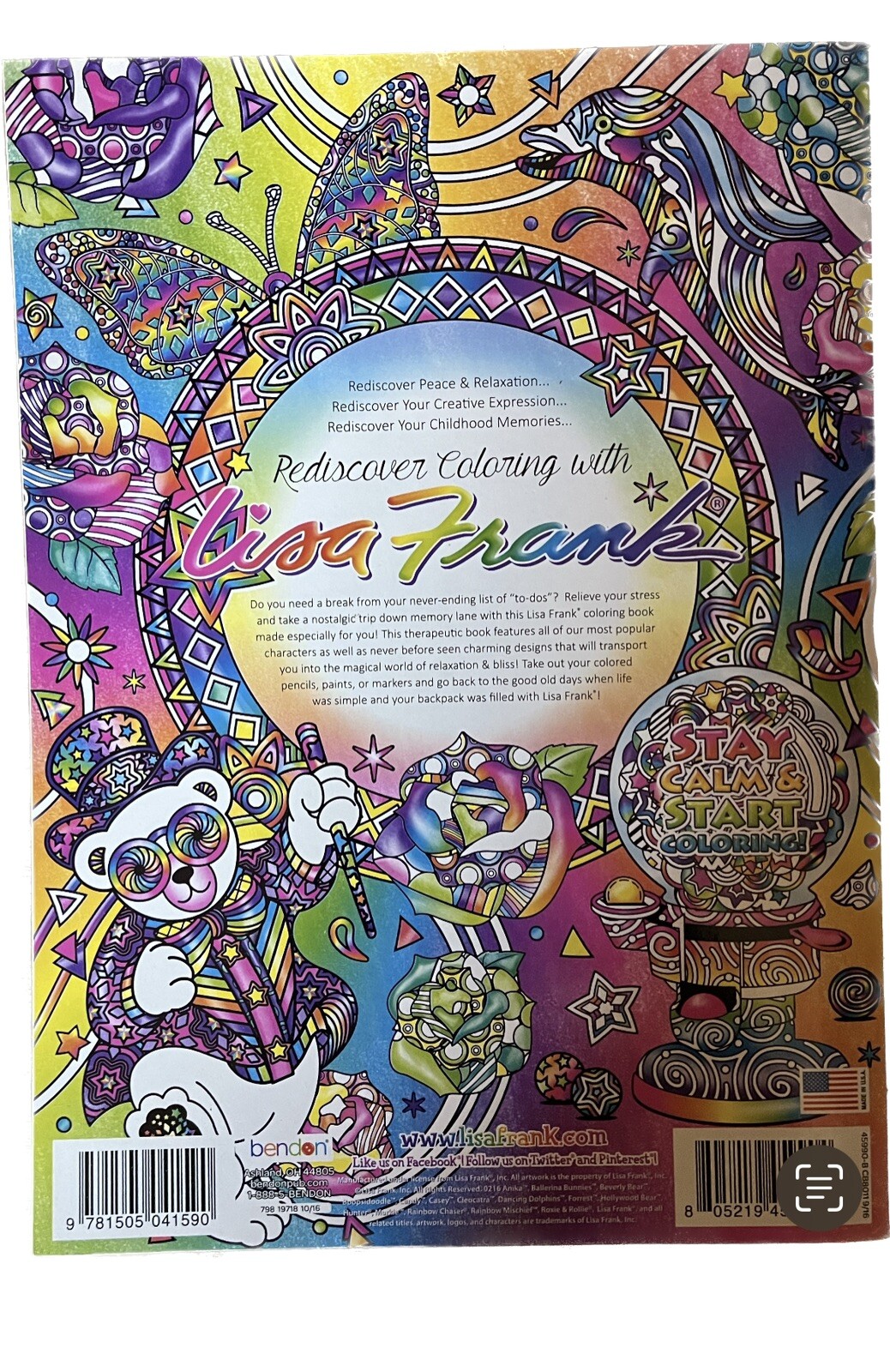 Lisa Frank Color Me Coloring Book 24pg Unicorn Bunny Cat Activity ...