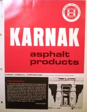 KARNAK Asphalt Products Catalog ASBESTOS Roofing Floor Mastic Waterproofing 1976