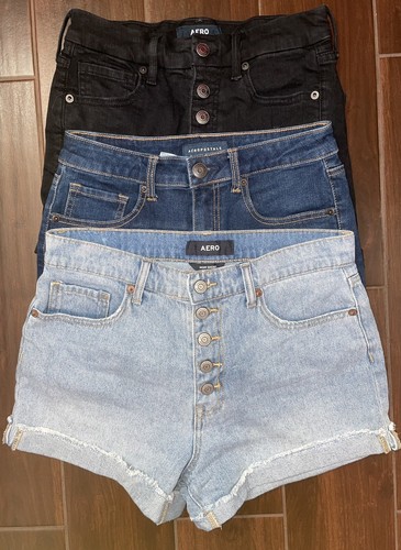 Aeropostale Denim Shorts-Black, Light 
