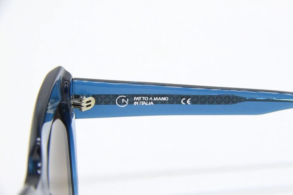 NUEVAS GAFAS DE SOL FATTO A MANO IN ITALIA SVEVA COL. 290 AZULES AUTÉNTICAS 52-20 Foto 3 de 4