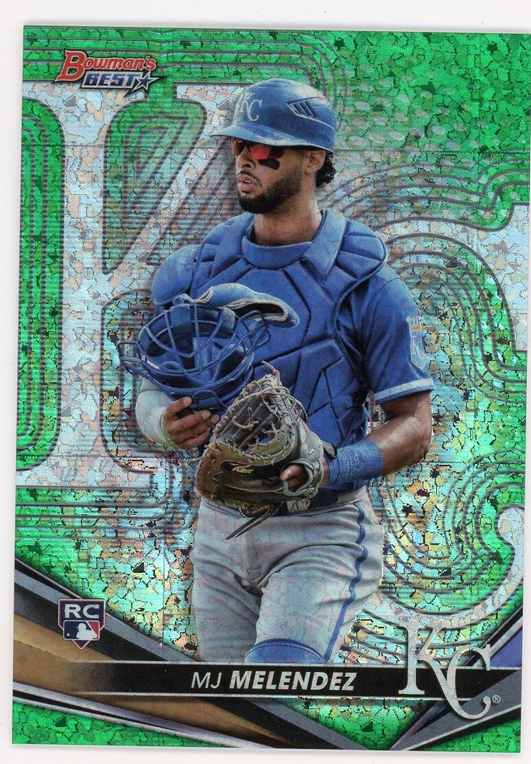 MJ Melendez 2022 Bowman's Best Rookie RC Green Mini-Diamond Refractor #09/99