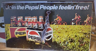 PEPSI TRUCK BACK 80'S ERA HEAVY TIN SIGN APPROX 3'×5' WILL CLEAN ...