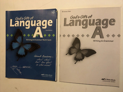 ABEKA God's Gift of Language A Student Worktext & QUIZ TEST BOOK 3e Set Lot