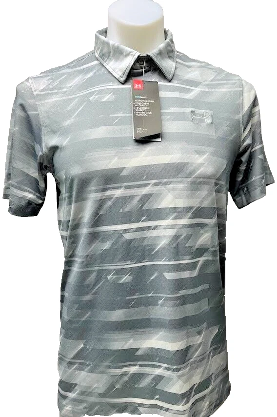 Under Armour HeatGear Loose Fit Polo Golf Shirt Mens Small silver rain Foto 2 de 3