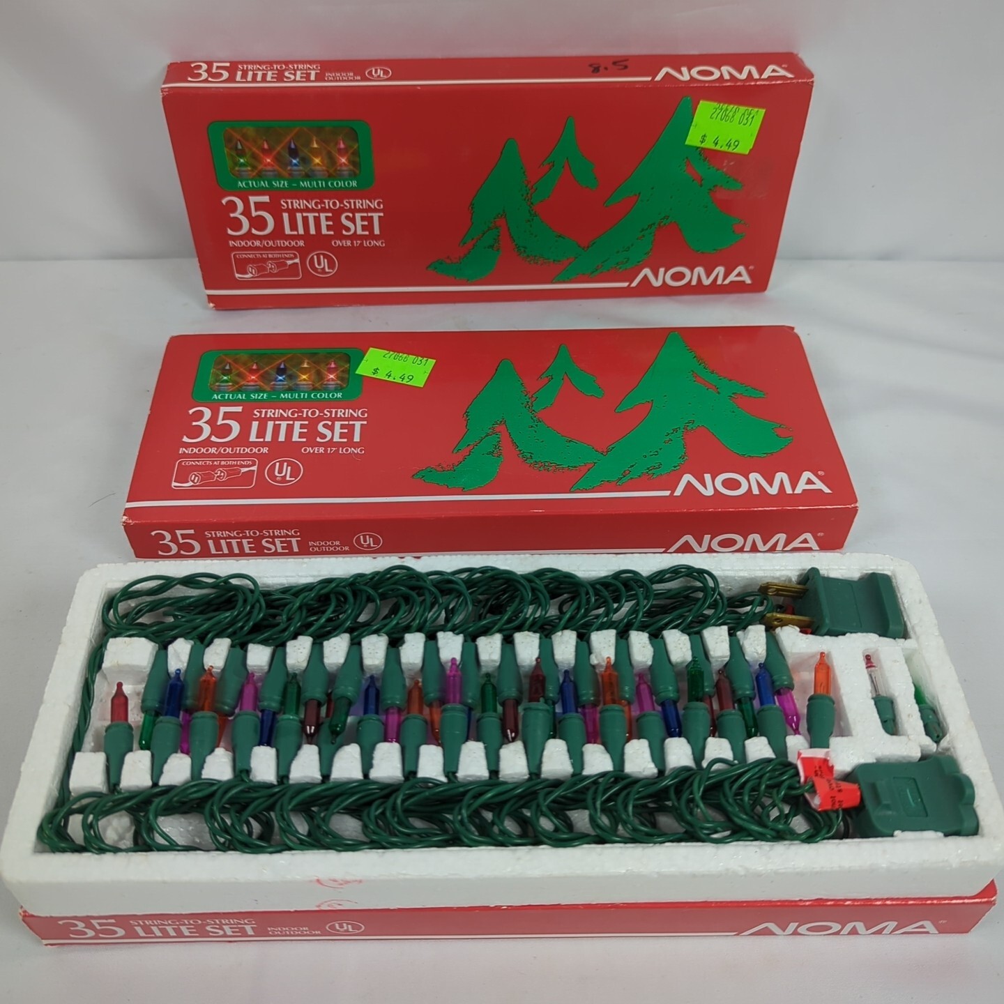  3x vintage 1989 noma 35 lite set multicolor string to string