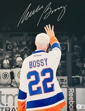 Mike Bossy Signed New York Islanders 11 x 14 Photo Hockey H0F 1991 + Beckett COA