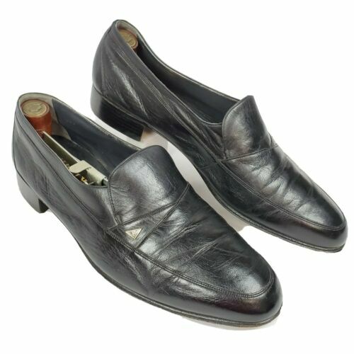 Vintage Bally Cream/Beige Lizard Leather Loafers Dress Shoes Size 10 Italy Vintage BALLY Made in Italy Cream Leather Brown Lizard Pumps  main image 4