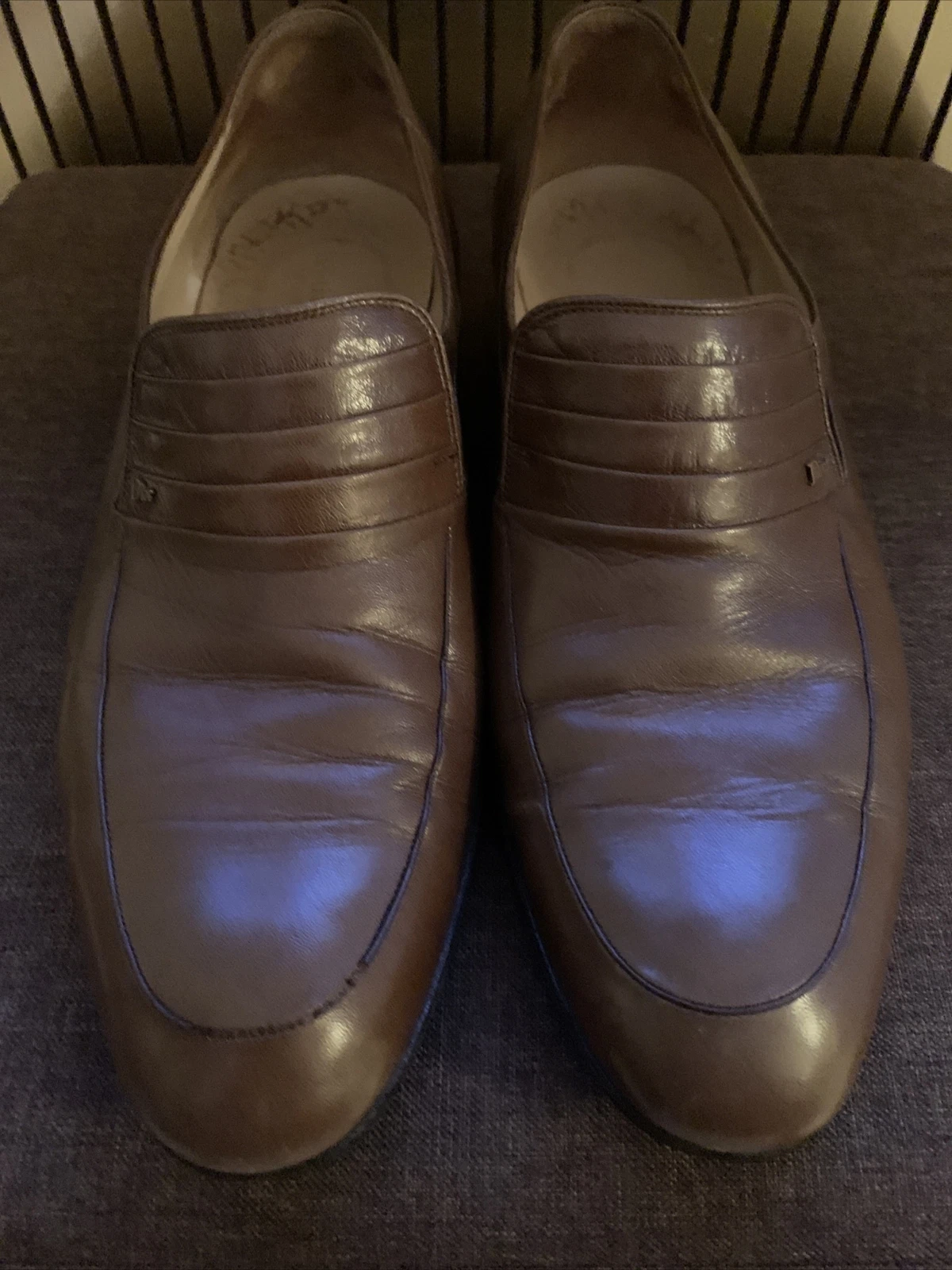 Mocassins en cuir logo marron Christian Dior taille 12. Slip On