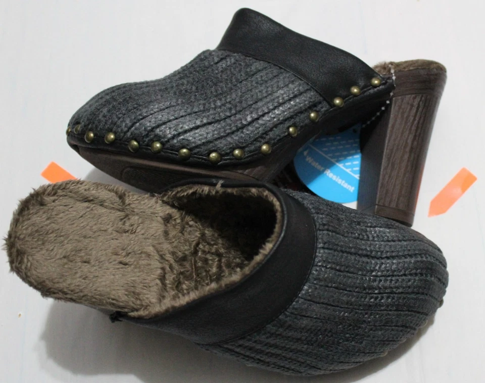 MUK LUKS women's KAMERYN GREY FAUX FUR LINED MULE SHOES US 7M - Image 3 of 4