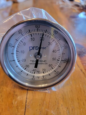 Prosense T30-N40160-4C TEMPERATURE GAUGE (-40-160°F 3 1/4 FACE, 3 1/4  STEM) 