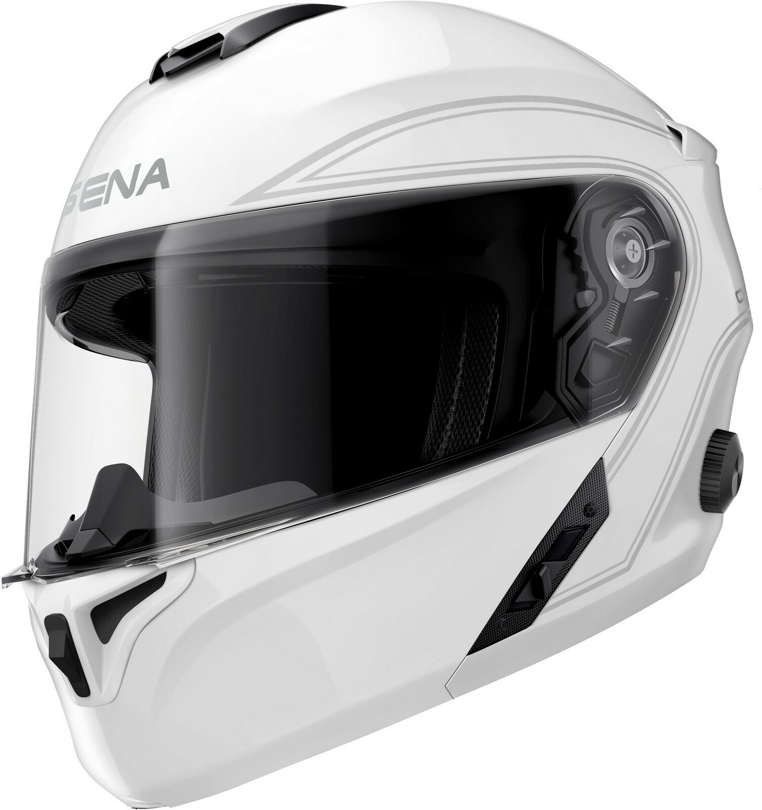 SENA Outrush Modular Motorcycle Helmet Glossy White