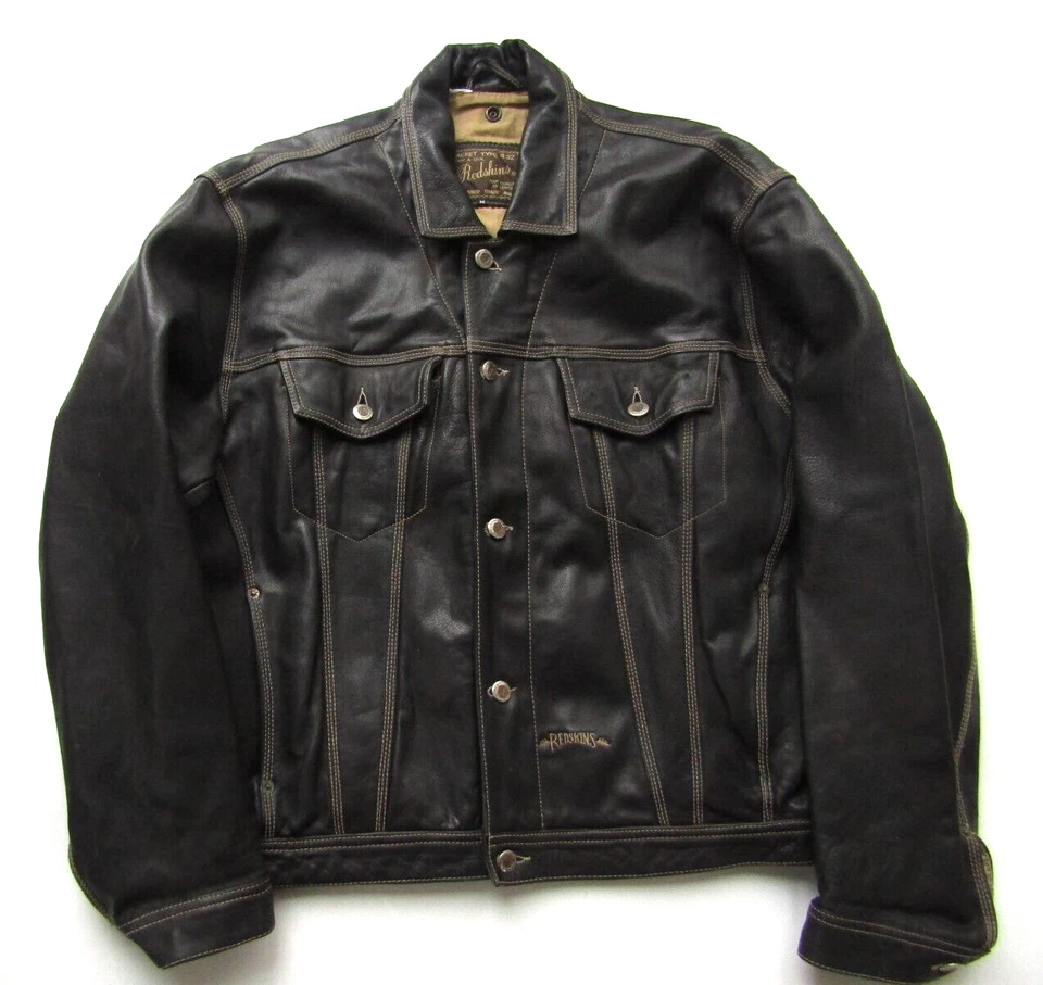Redskins men's B32 leather bomber jacket Army & Civil medium black LJKTC422 - Image 2 of 4