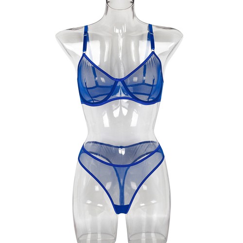 Sexy Womens Mesh See Through Bra Thong Lingerie Knicker Underwear Sets Nightwear - Picture 42 of 43