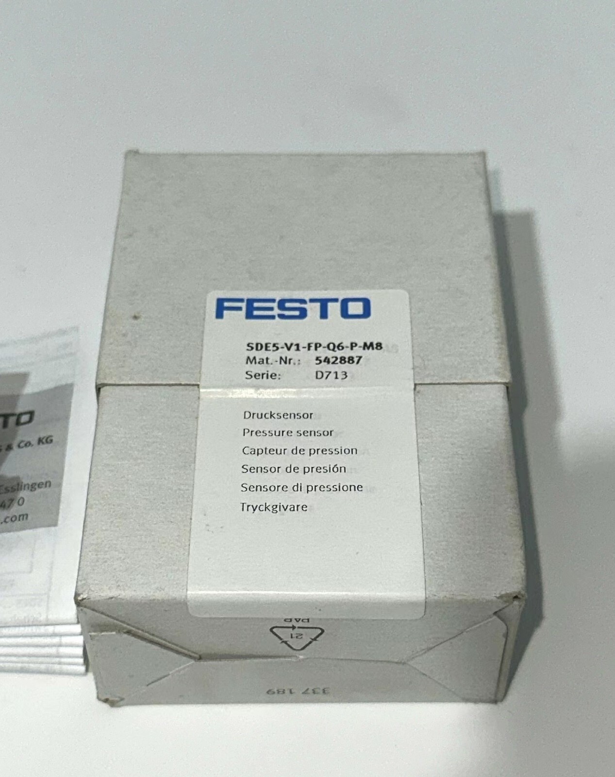 1pc NEW FESTO SDE5-V1-FP-Q6-P-M8 542887 Pressure Sensor #VMK2 CH