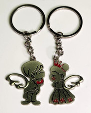 Set Of 2 Keychains Boy Girl Man Woman Lovers Couple Perfect Valentines Gift