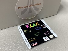 Klax Nintendo Game Boy Replacement Label