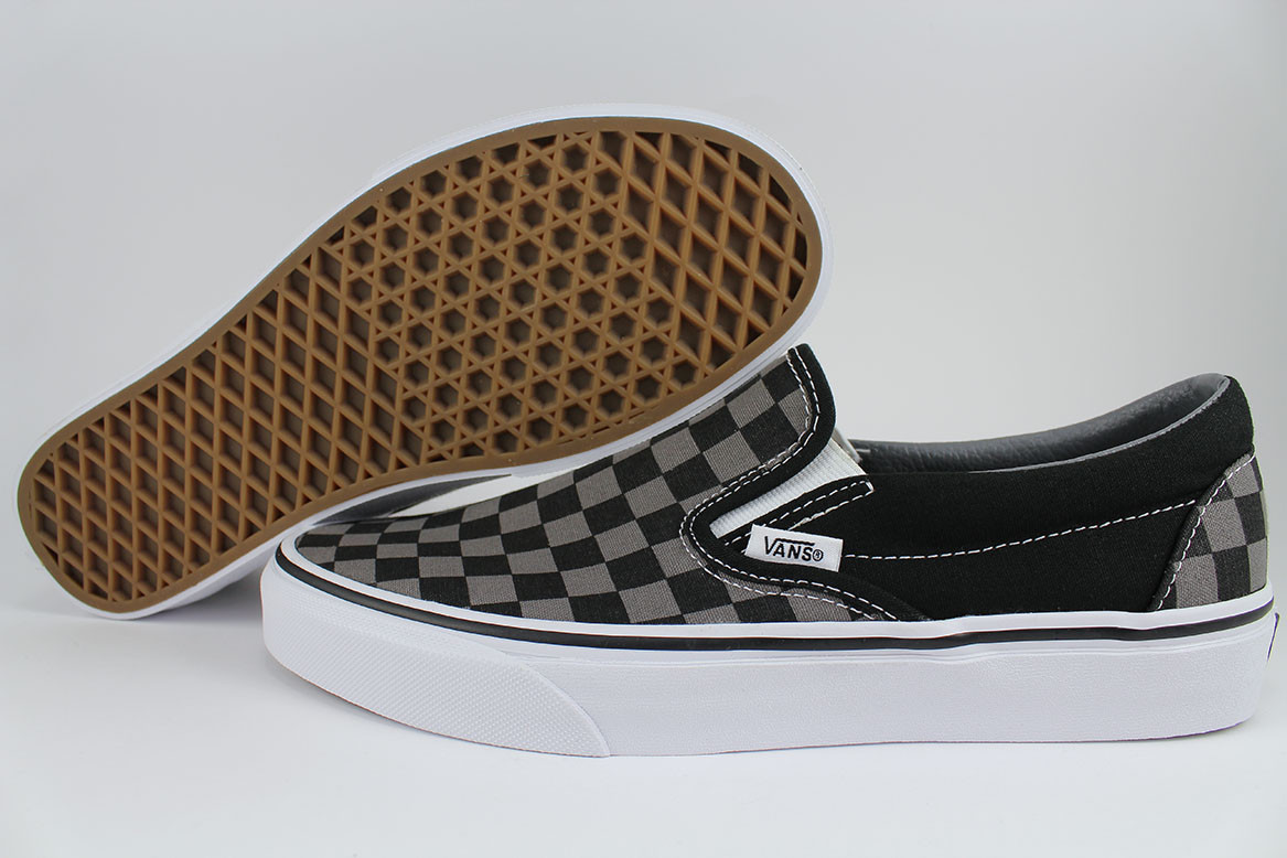 flota gusano blanco como la nieve VANS CLASSIC SLIP-ON CHECKERBOARD BLACK/PEWTER GRAY CHECKER CHECK MEN WOMEN  SIZE | eBay