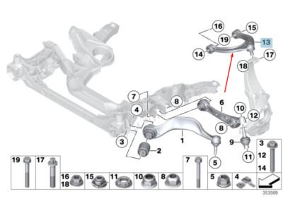 NEU BMW 5 F10 VORNE RECHTS OBERER QUERLENKER 31126775967 6775967 2015 ORIGINAL