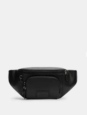 COACH Black Smooth Leather Track Belt Bag