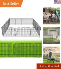 Flexible 10-Panel Garden Barrier with Gate - Stylish 24" High Outdoor Solution